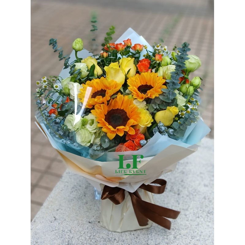 BQ_06 向日葵玫瑰桔梗花束
