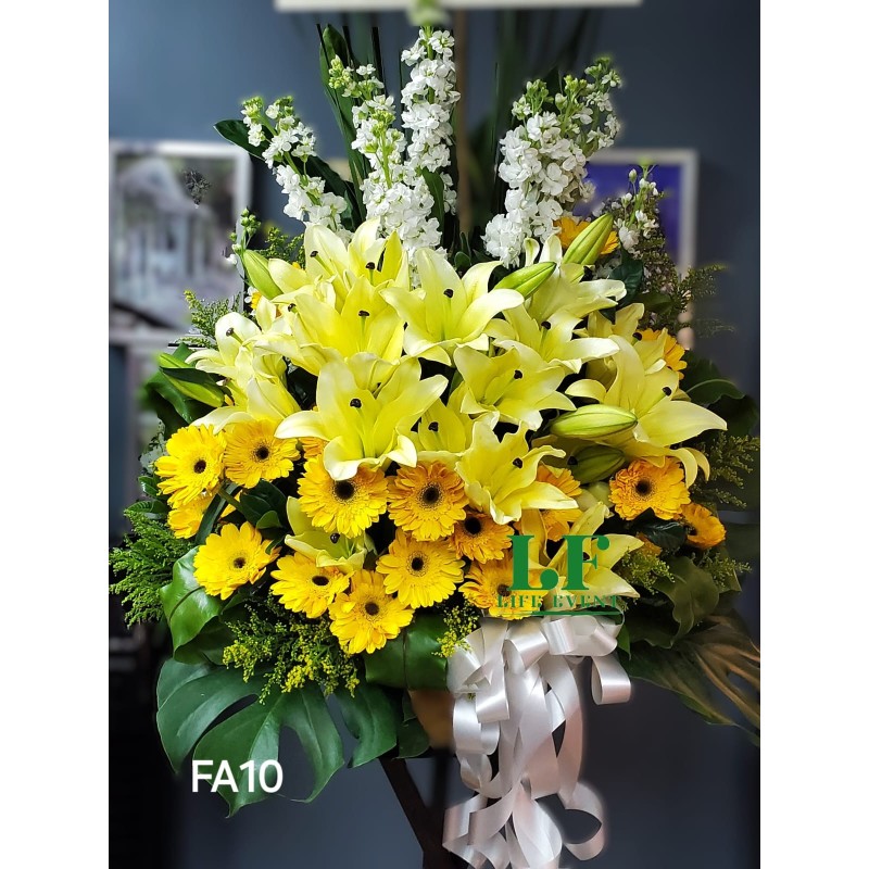 FA_10, 黃色百合太陽花 帛事花籃